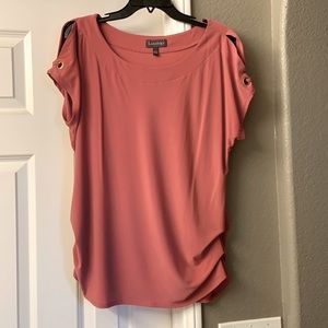 Women’s salmon colored blouse/polyester/spandex blend